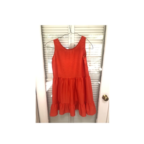 orange ruffle dress - Picture 2 of 4
